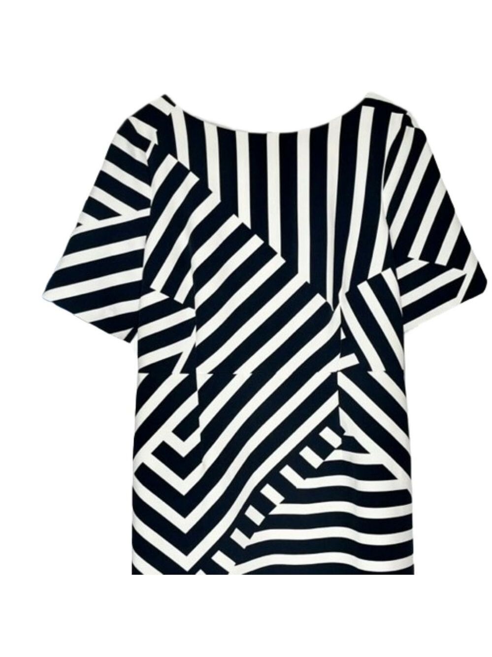 Fenn Wright Manson Black/White Short Sleeve Day Dress - 14P - Picture 2 of 11